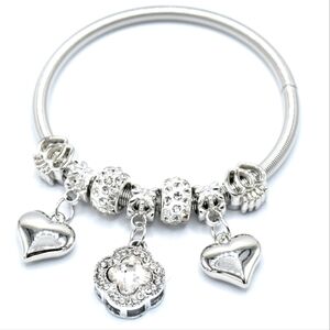 Charm Bracelet, Beautiful Silver Tone Charm Bracelet, New